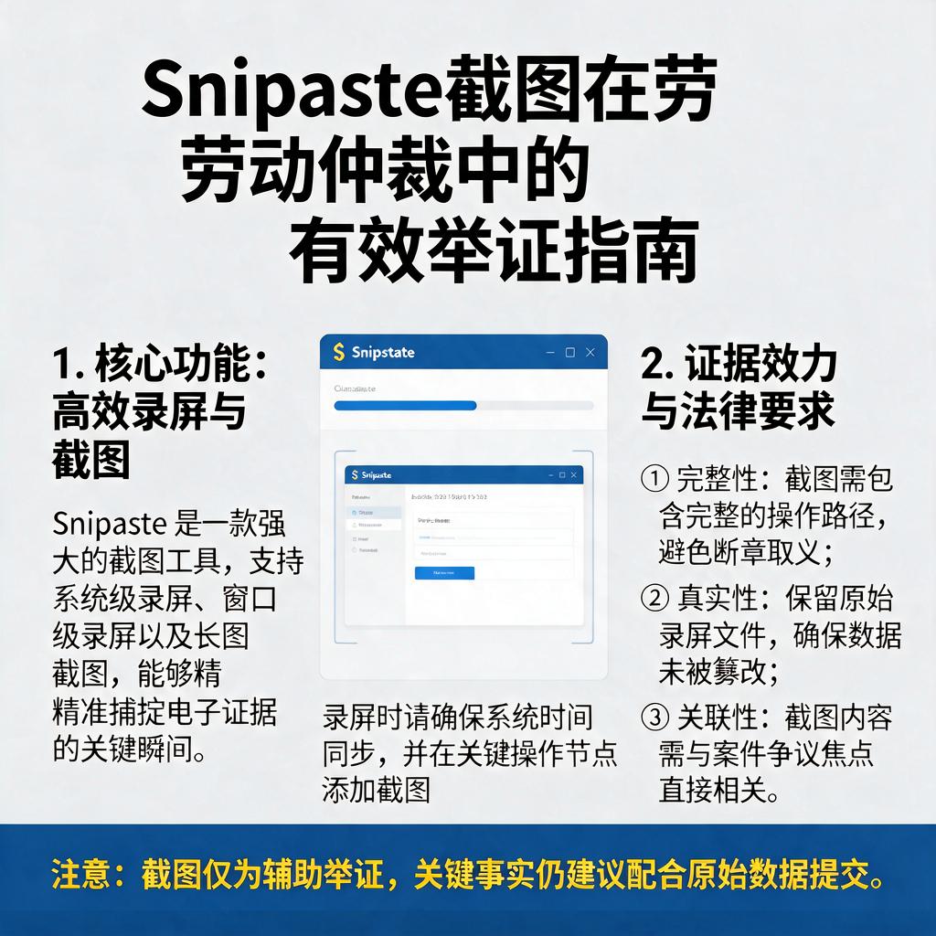 Snipaste截图如何用于劳动仲裁有效举证？