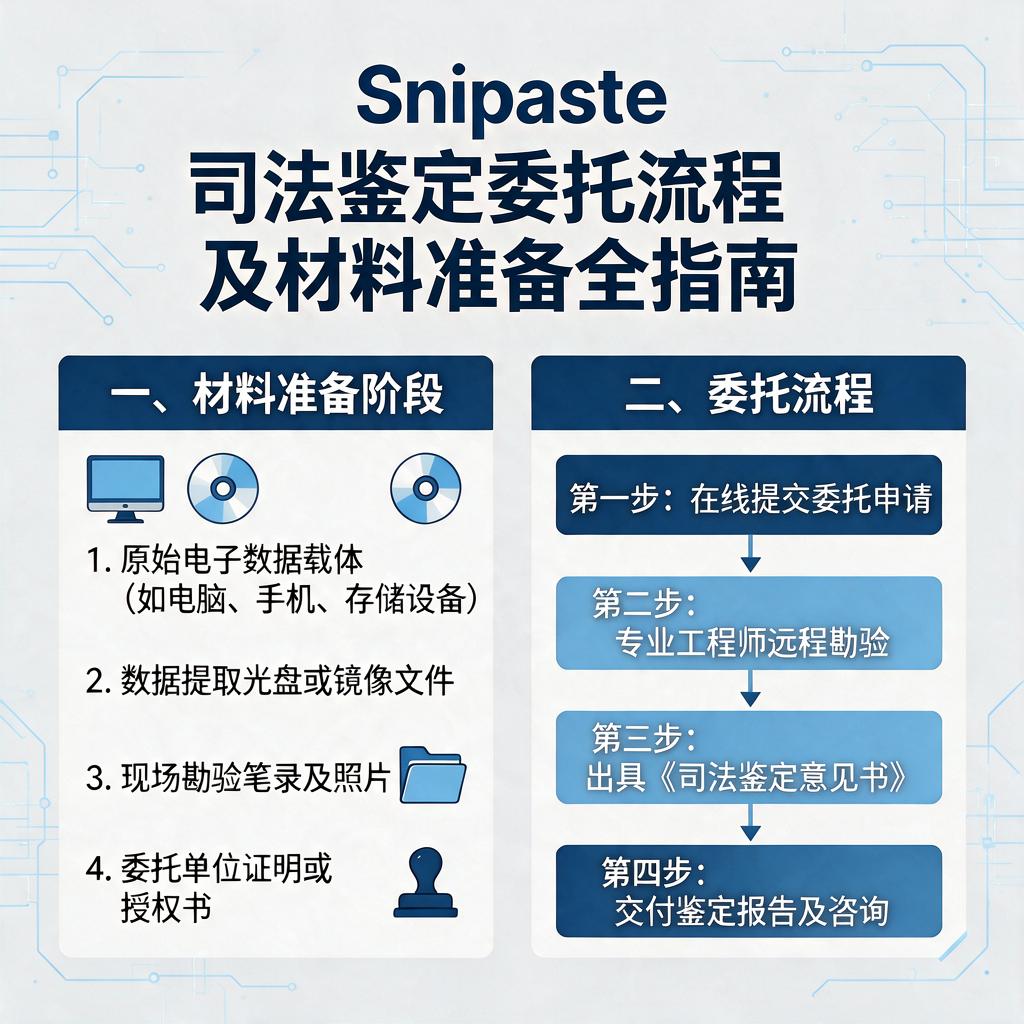 Snipaste司法鉴定委托流程及材料准备是怎样的？