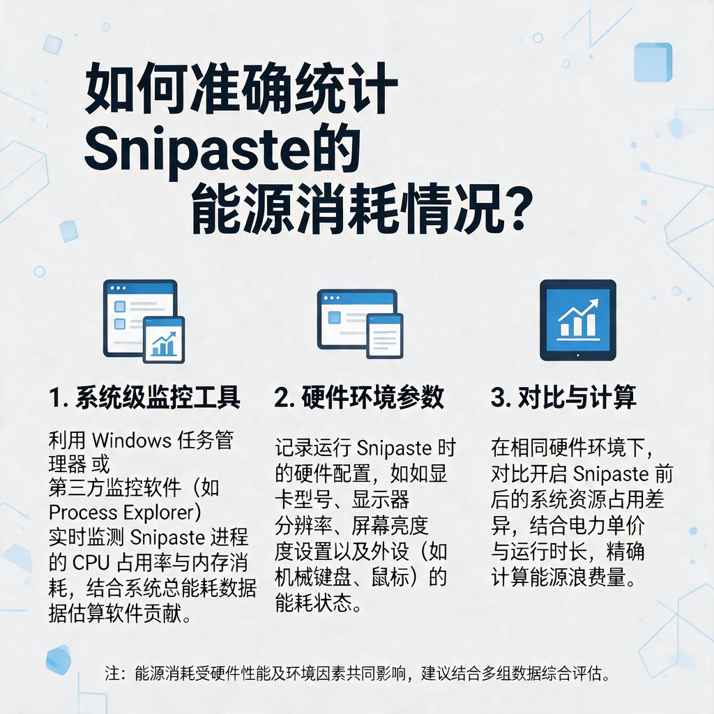 如何准确统计Snipaste的能源消耗情况?