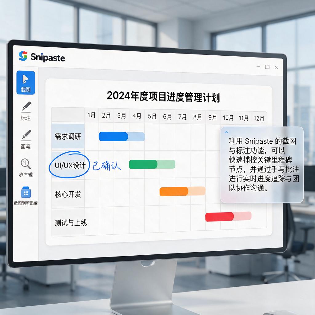Snipaste如何辅助实现项目管理甘特图制作?