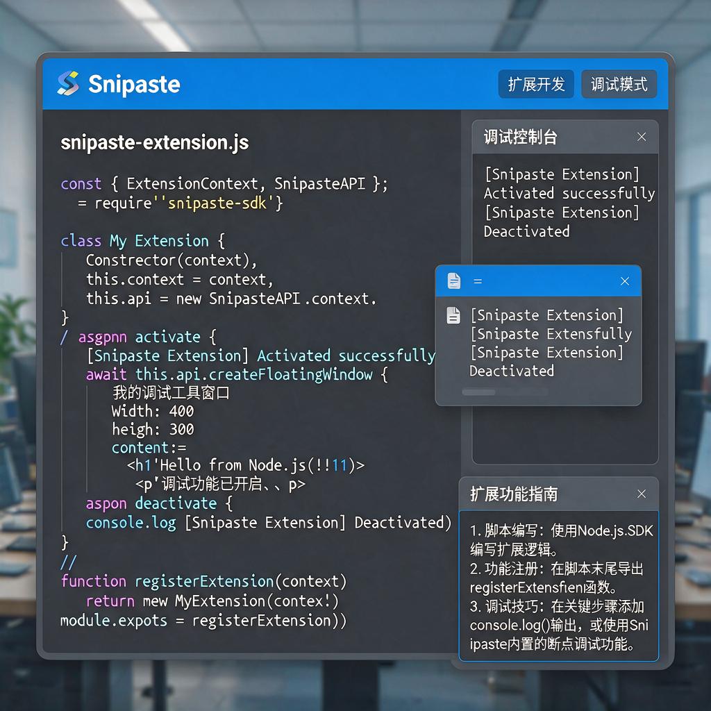 Snipaste如何使用Node.js脚本扩展功能及调试？