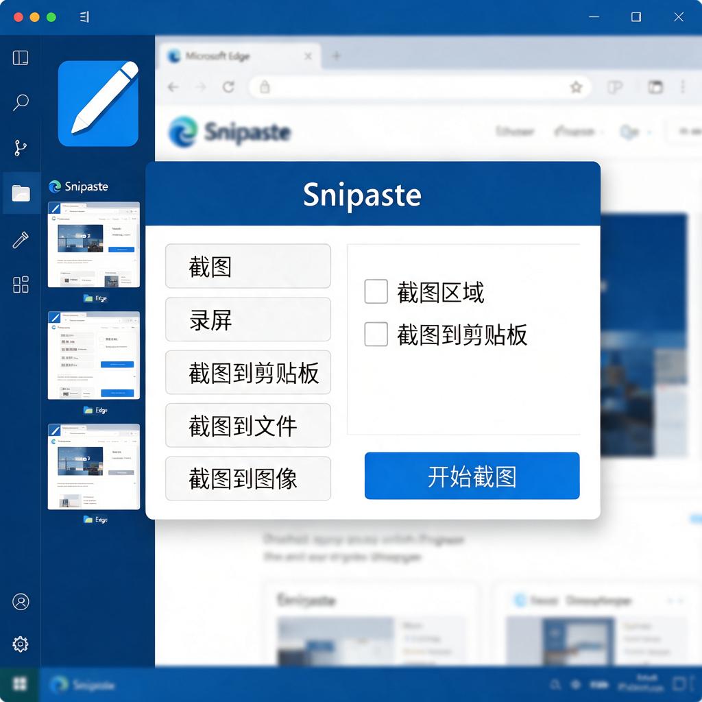 如何在Edge侧边栏应用中使用Snipaste？