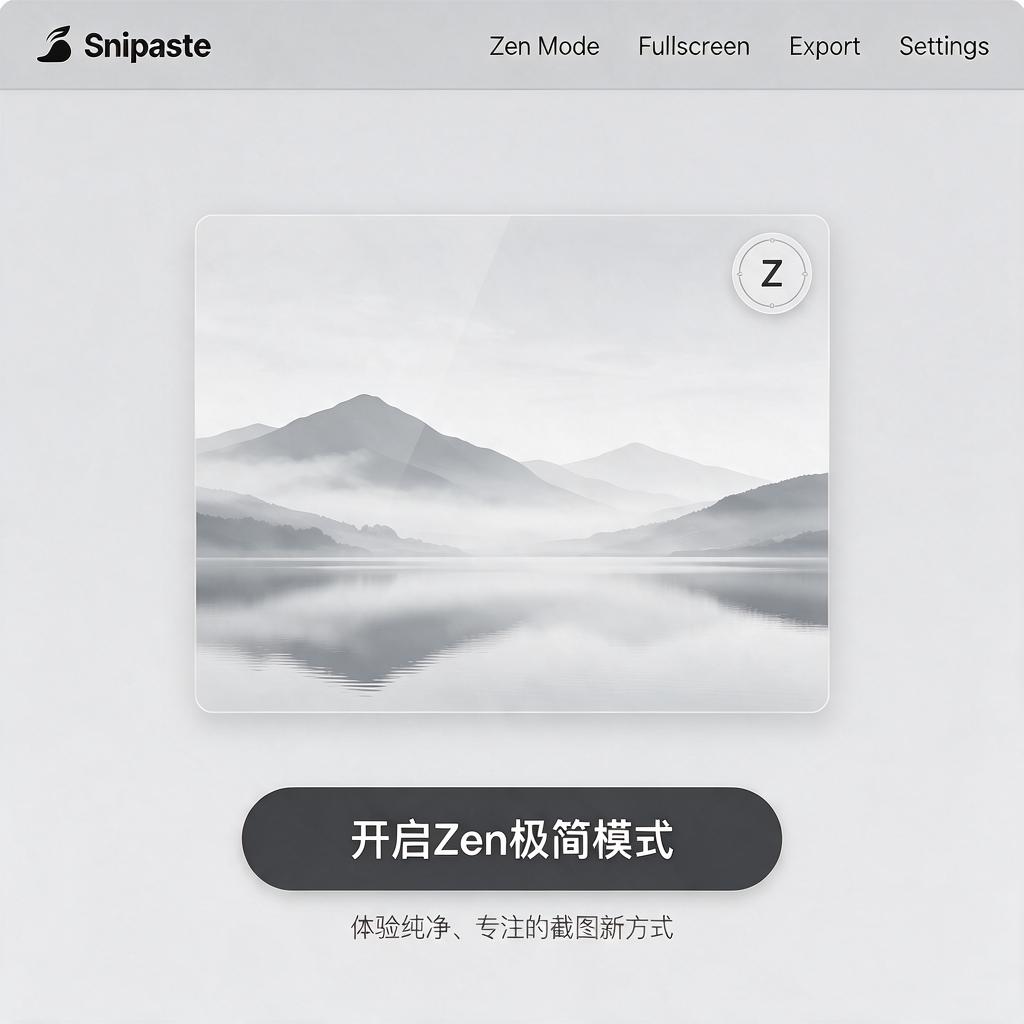 如何开启并体验Snipaste的Zen极简模式?