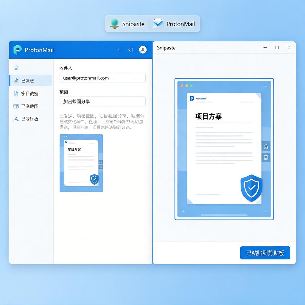 如何使用Snipaste配合ProtonMail发送加密邮件?