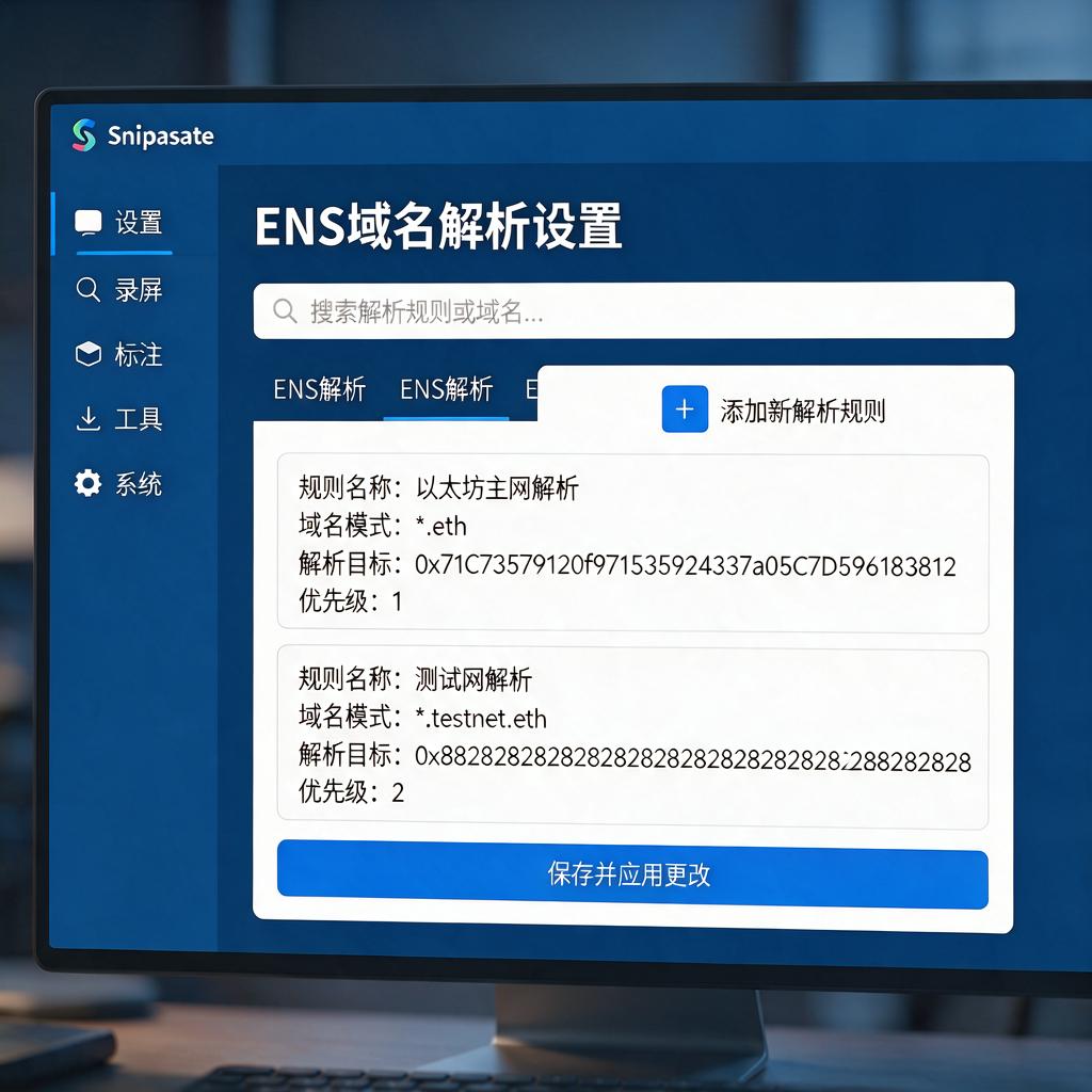 Snipaste如何进行ENS域名解析设置？