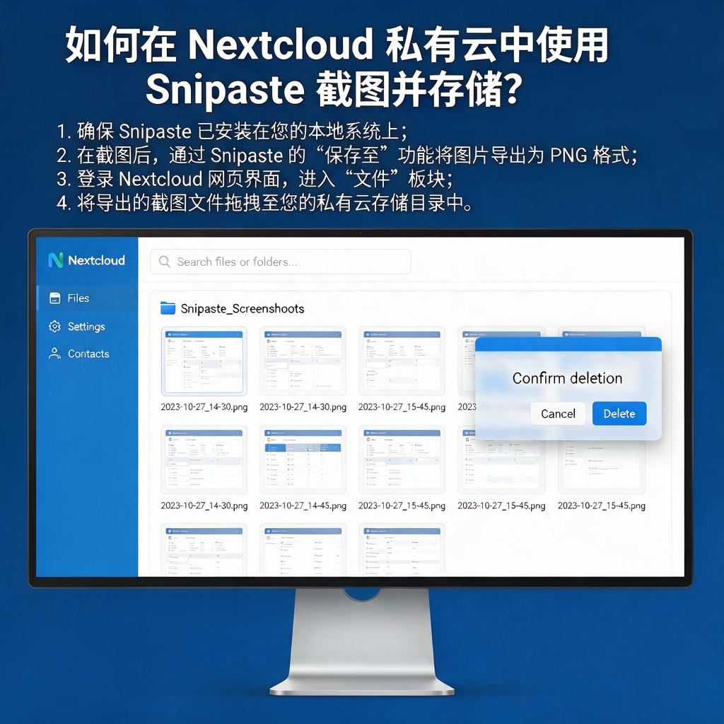 如何在Nextcloud私有云中使用Snipaste截图并存储？