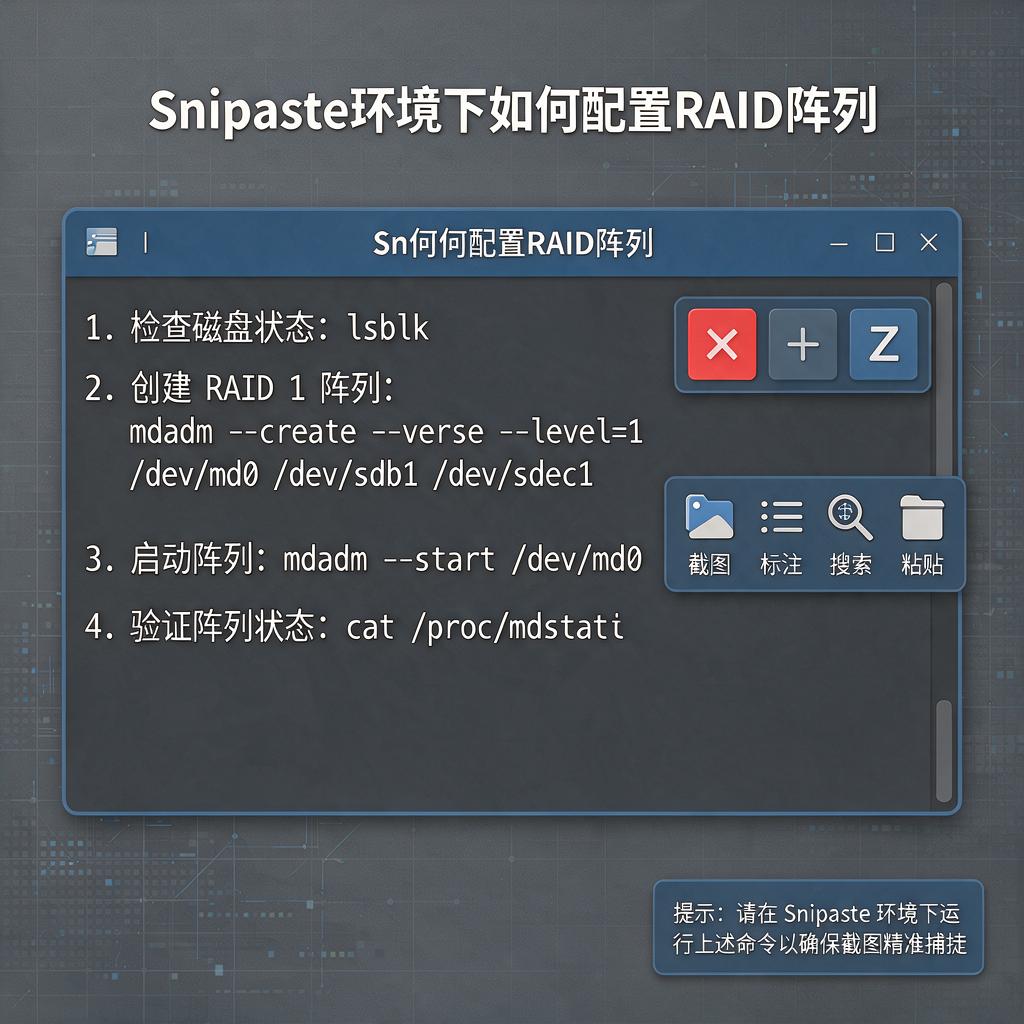 Snipaste环境下如何配置RAID阵列?