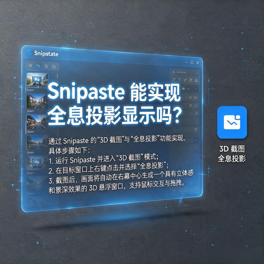 Snipaste能实现全息投影显示吗？怎么实现？