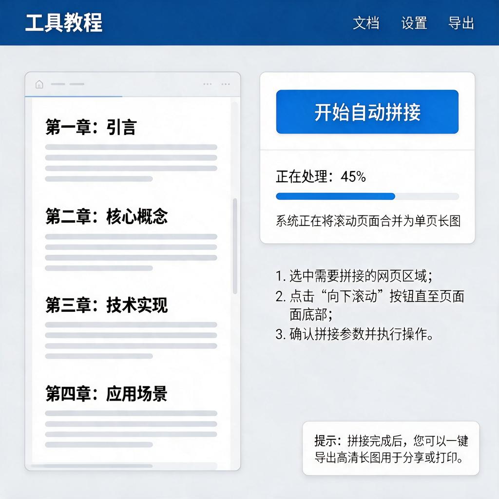如何完成滚动长截图拼接操作?