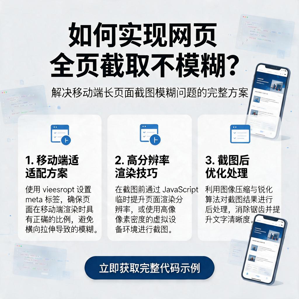 如何实现网页全页截取不模糊？