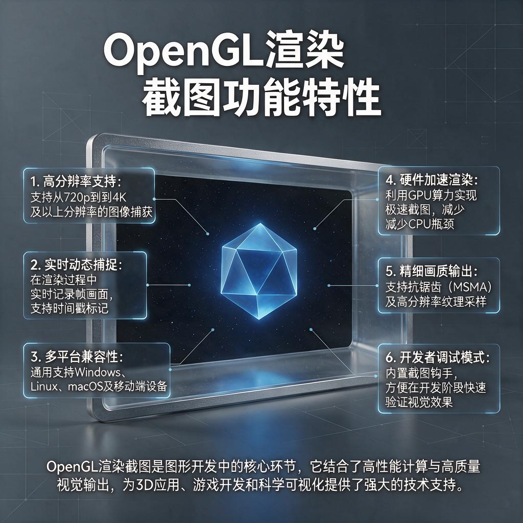 OpenGL渲染截图支持哪些功能特性？