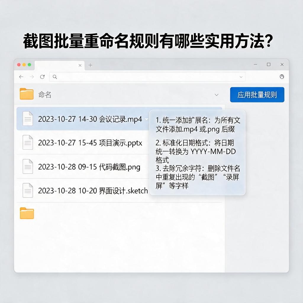 截图批量重命名规则有哪些实用方法？