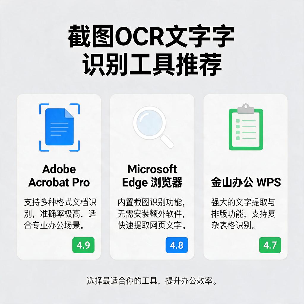 截图OCR文字识别免费工具有哪些推荐？