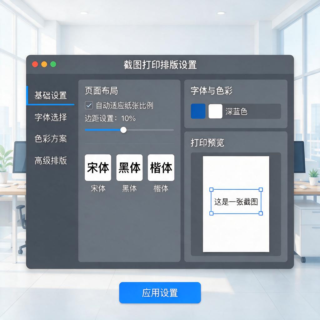 如何进行截图打印排版设置？