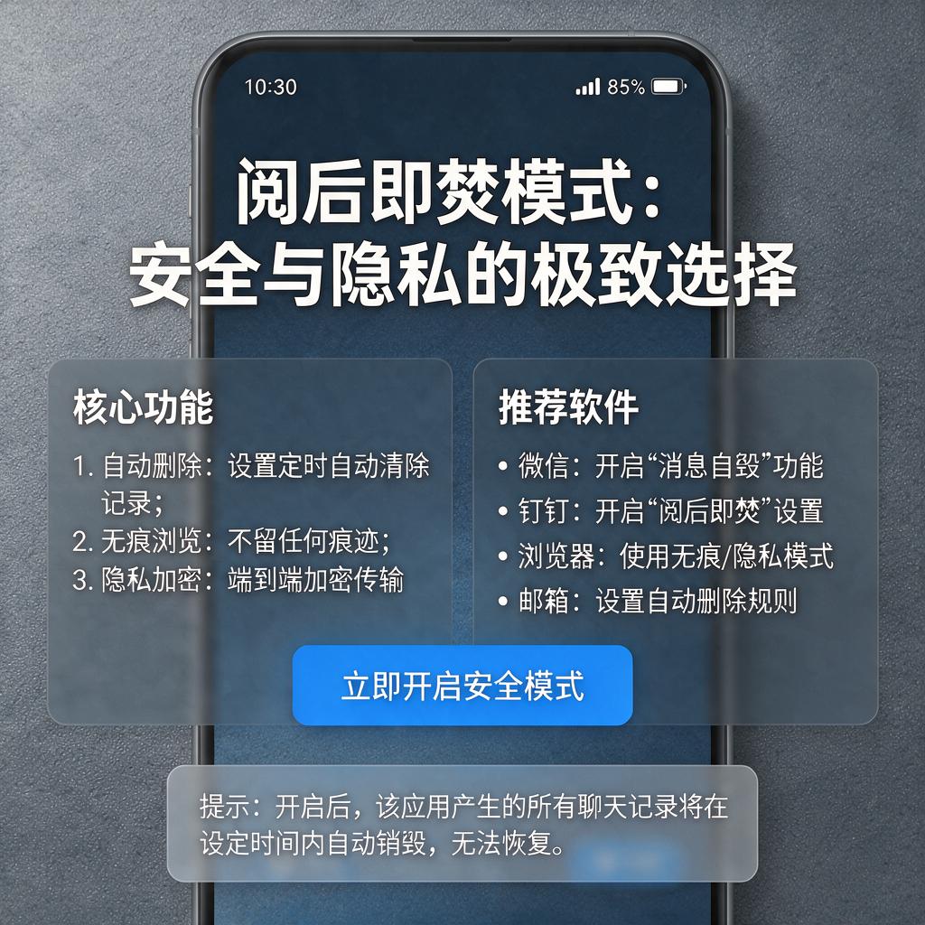 截图阅后即焚模式怎么用？有哪些软件支持？