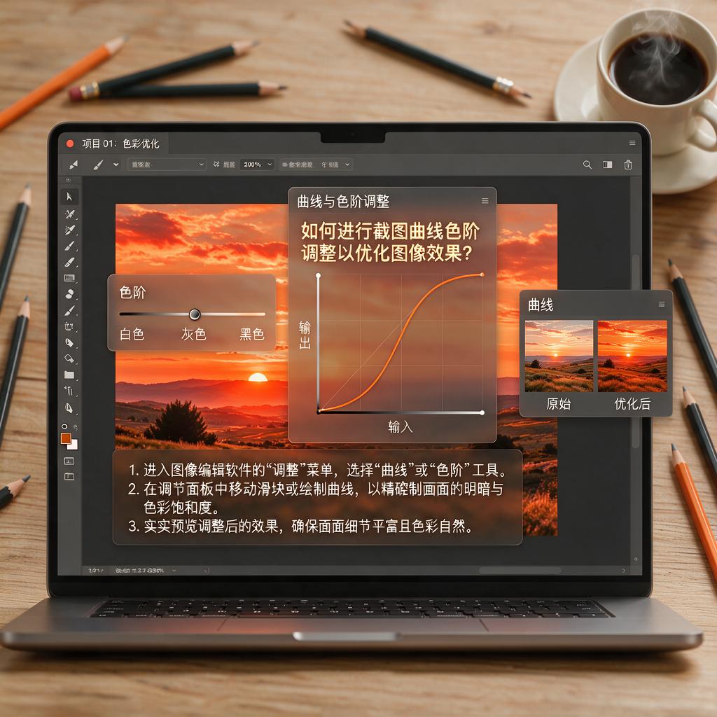 如何进行截图曲线色阶调整以优化图像效果？
