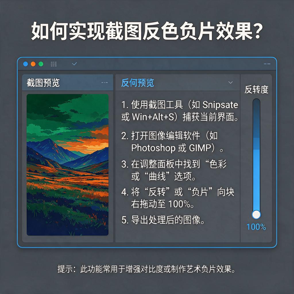 如何实现截图反色负片效果？