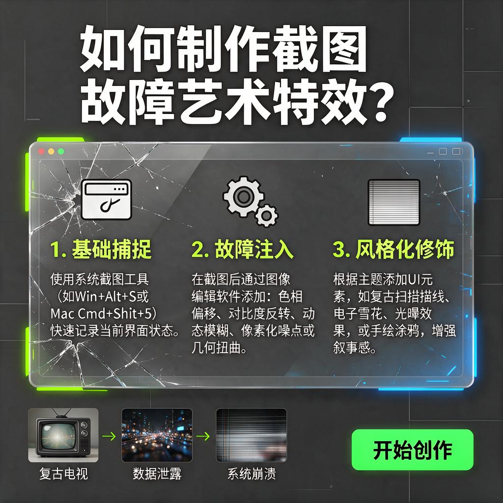 如何制作截图故障艺术特效？