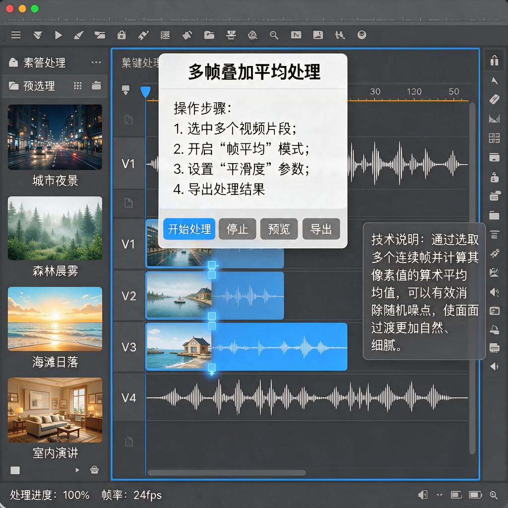 截图多帧叠加平均怎么操作实现？