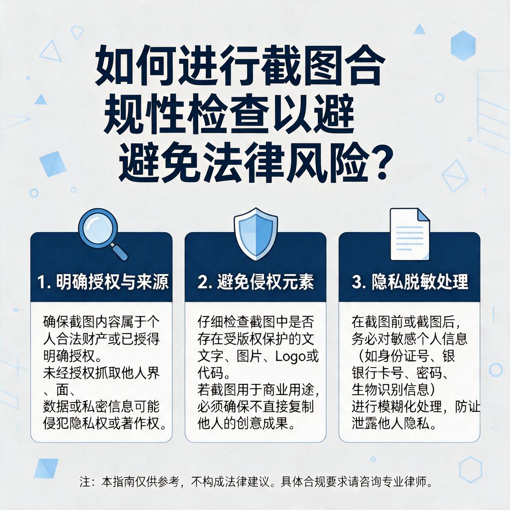 如何进行截图合规性检查以避免法律风险？