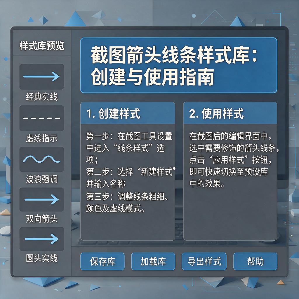 如何创建和使用截图箭头线条样式库？