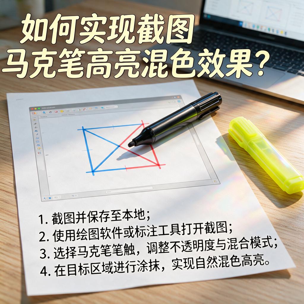 如何实现截图马克笔高亮混色效果？