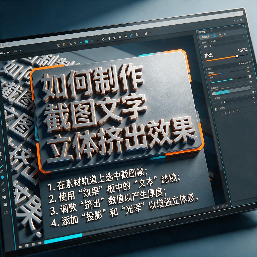 如何制作截图文字立体挤出效果？