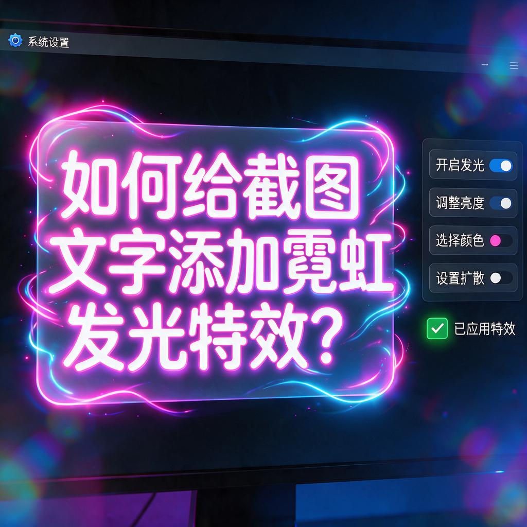 如何给截图文字添加霓虹发光特效？