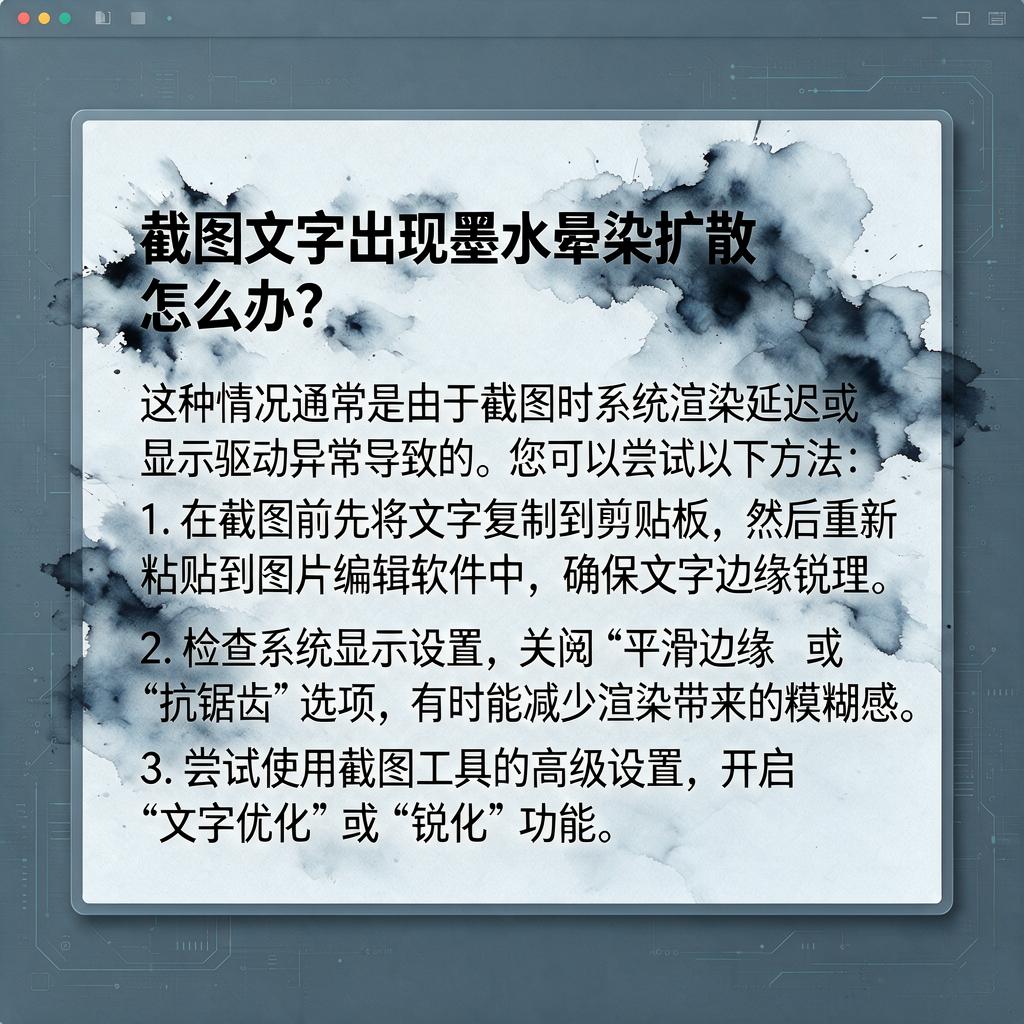 截图文字出现墨水晕染扩散怎么办？