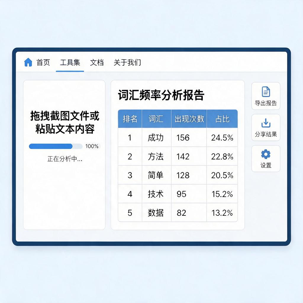 如何用简单方法实现截图文字词汇频率统计?