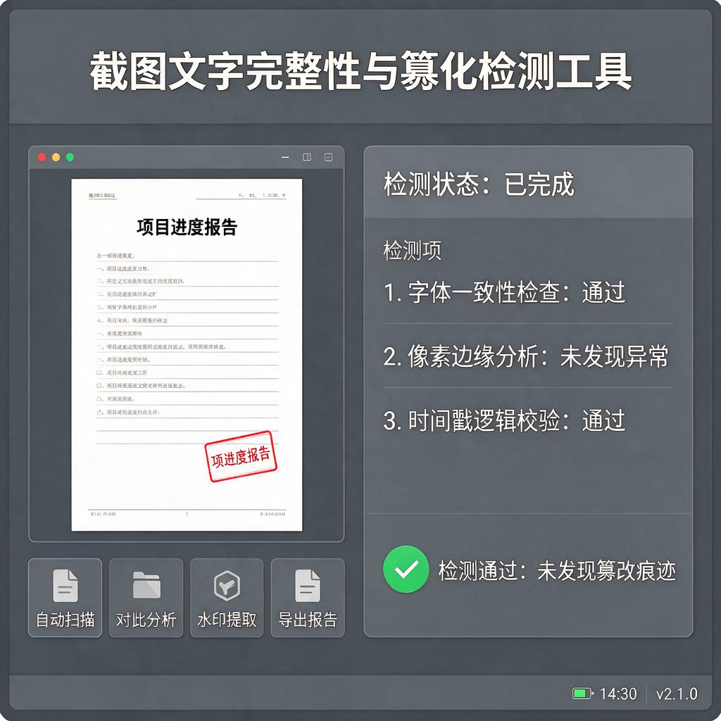 如何检测截图文字是否存在篡改痕迹?
