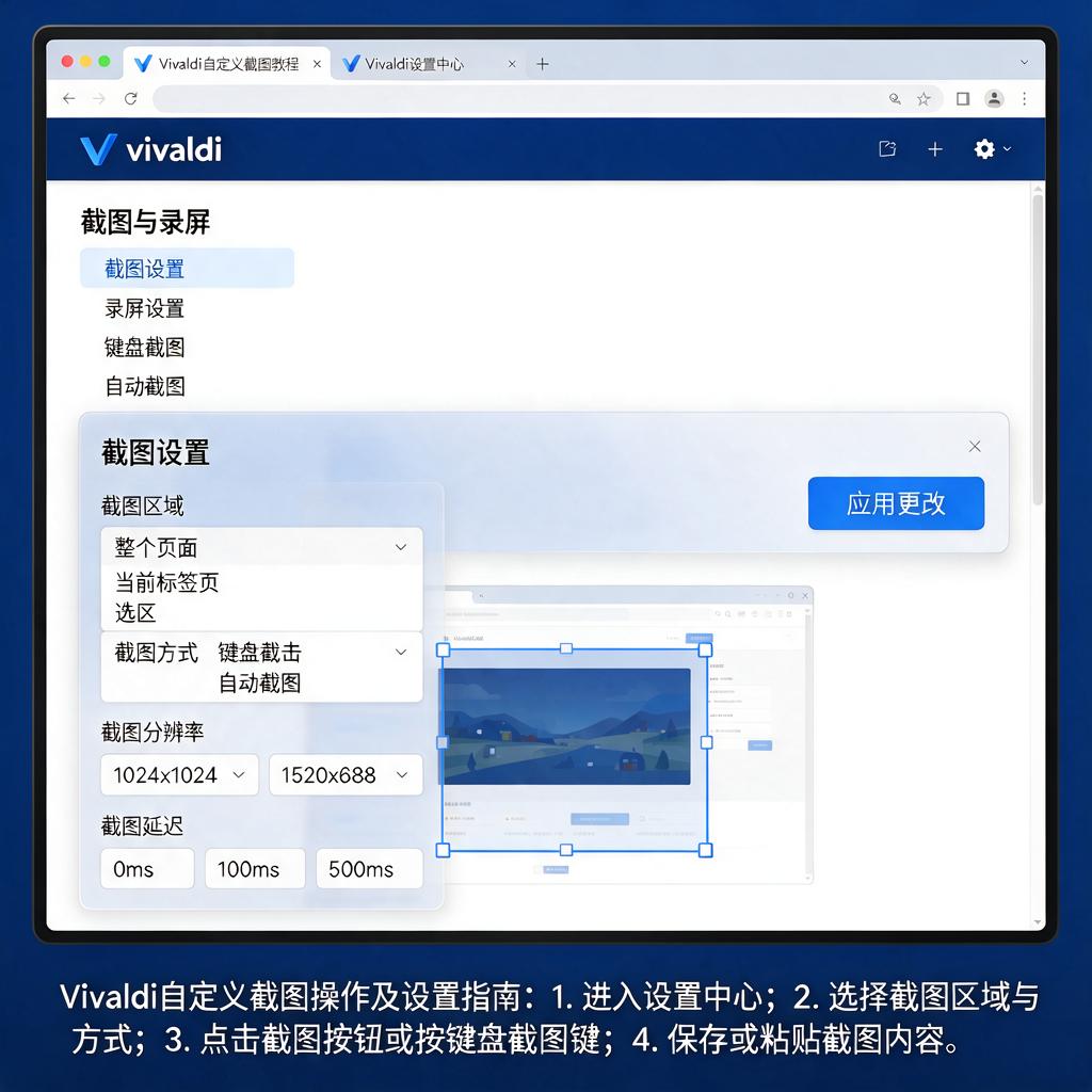 Vivaldi自定义截图怎么操作及设置？