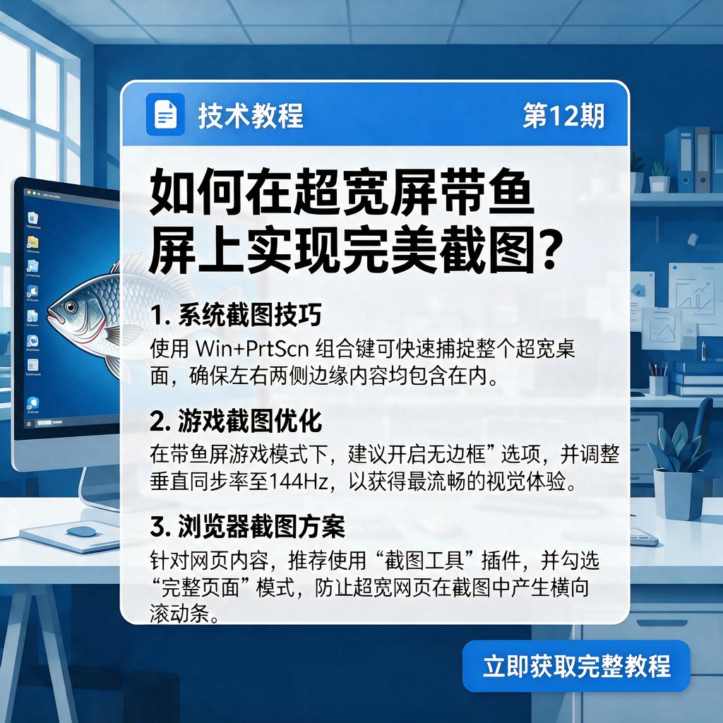 如何在超宽屏带鱼屏上实现完美截图？