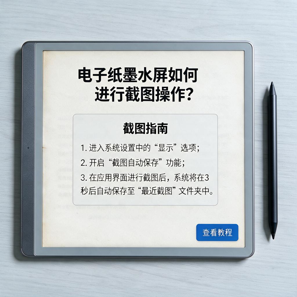电子纸墨水屏如何进行截图操作？