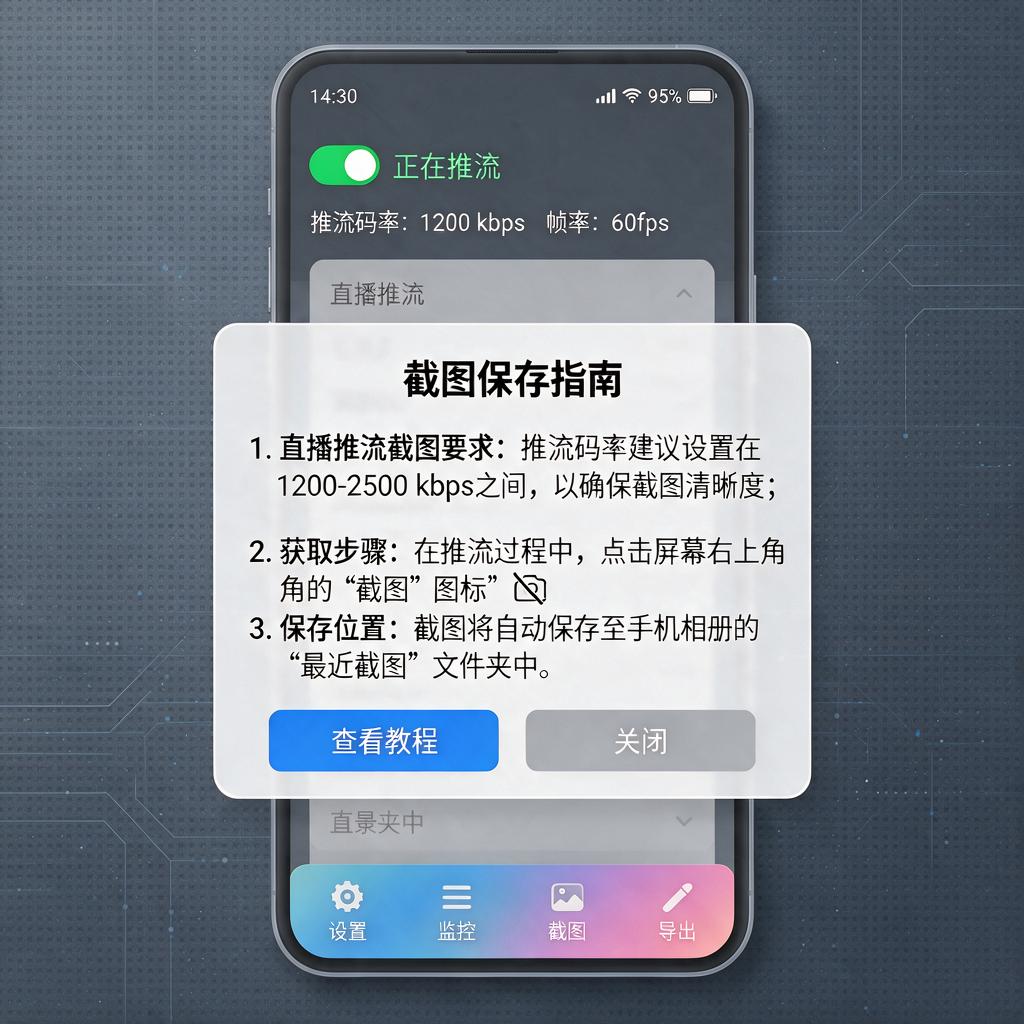 直播间推流截图有哪些要求及如何获取保存？