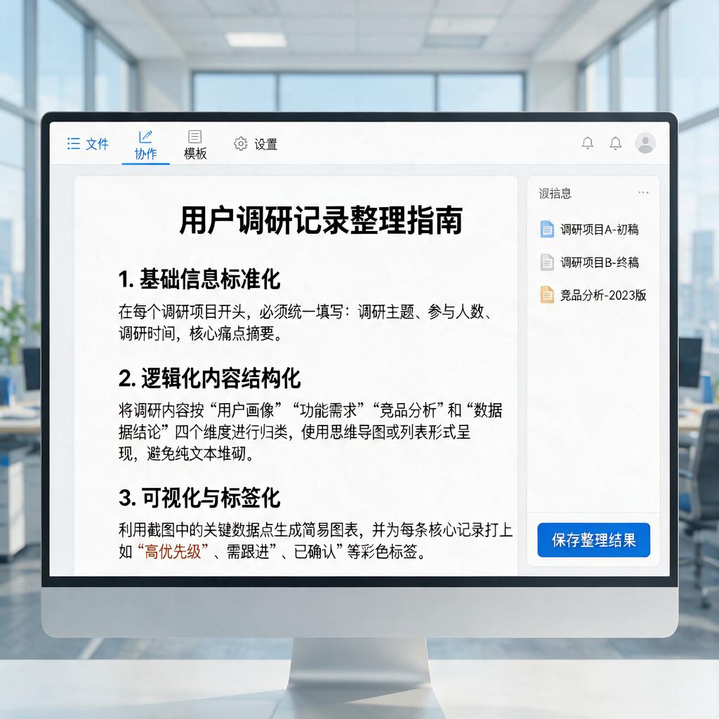 如何高效整理用户调研记录截图？